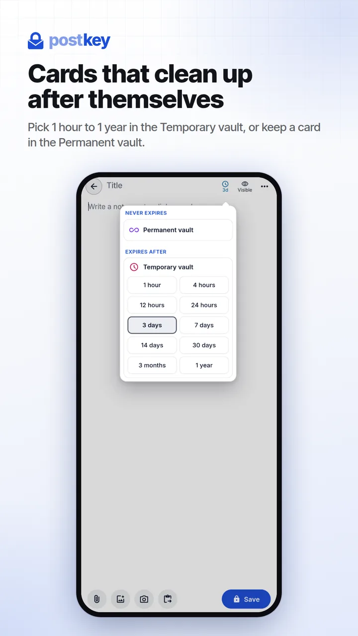 Postkey: pick when a card expires
