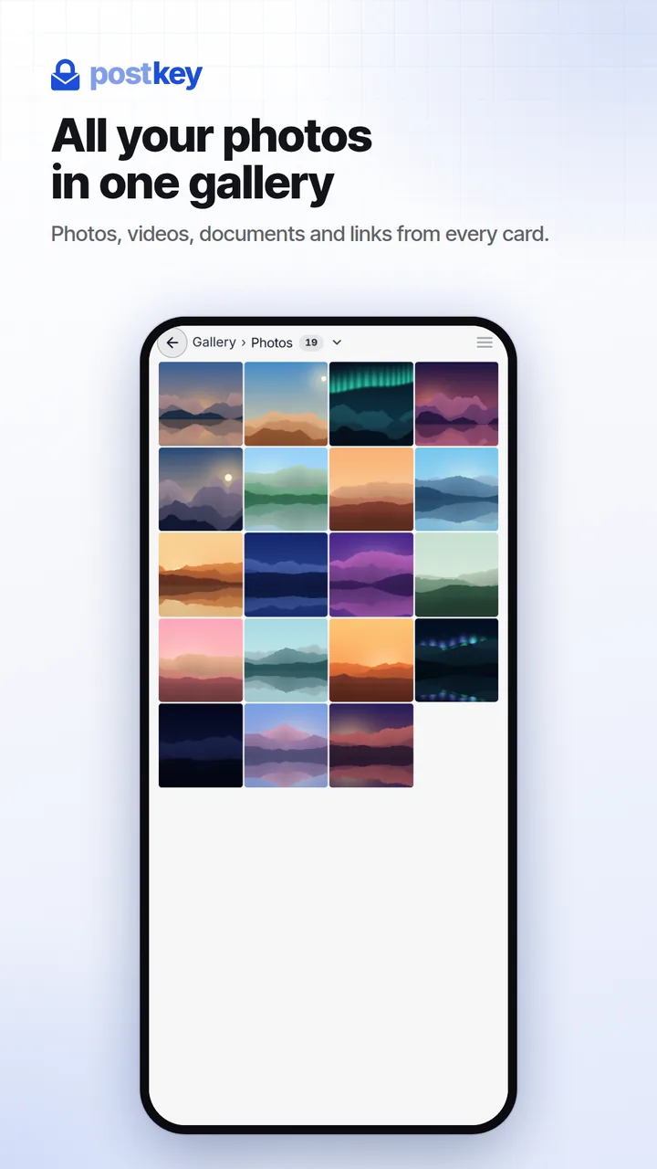 Postkey: the gallery