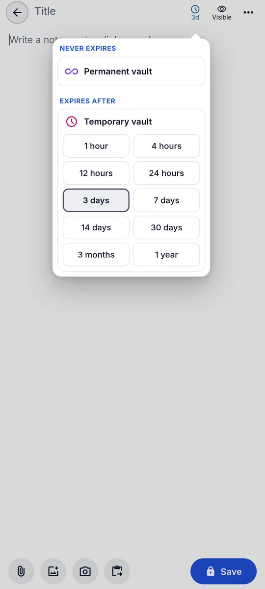 Postkey: expiry choices